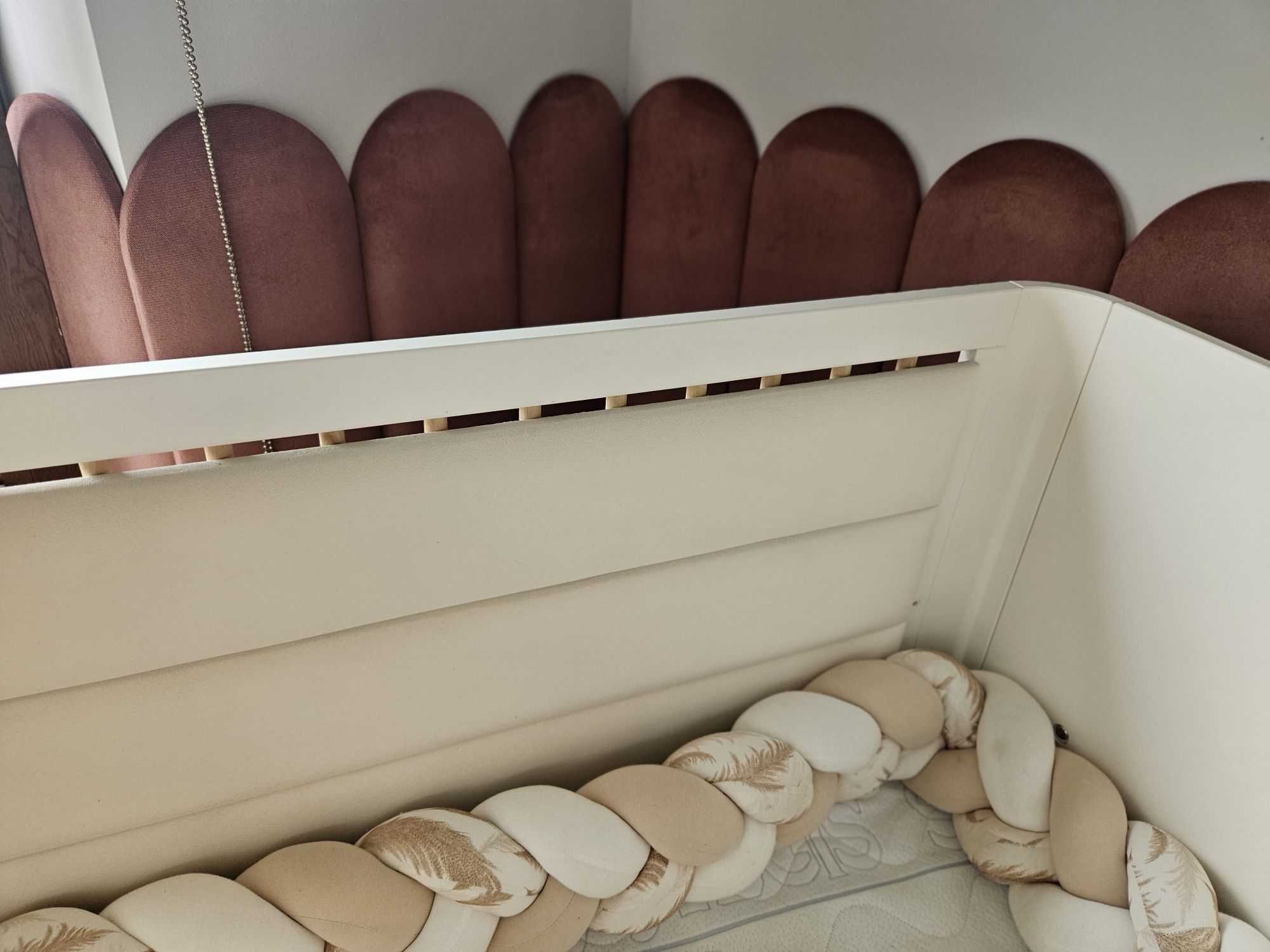 Łóżeczko 120x60 drewno styl loft materac plus dodatki
