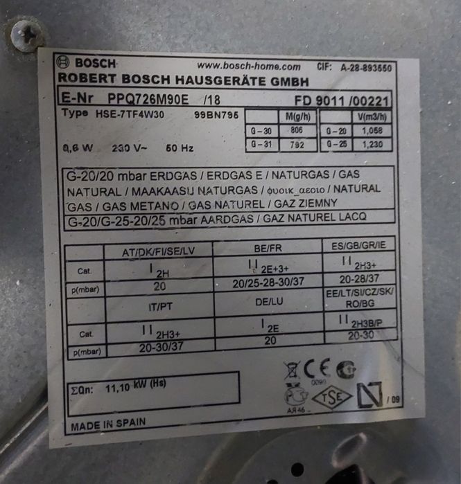 Płyta gazowa szklana BOSCH