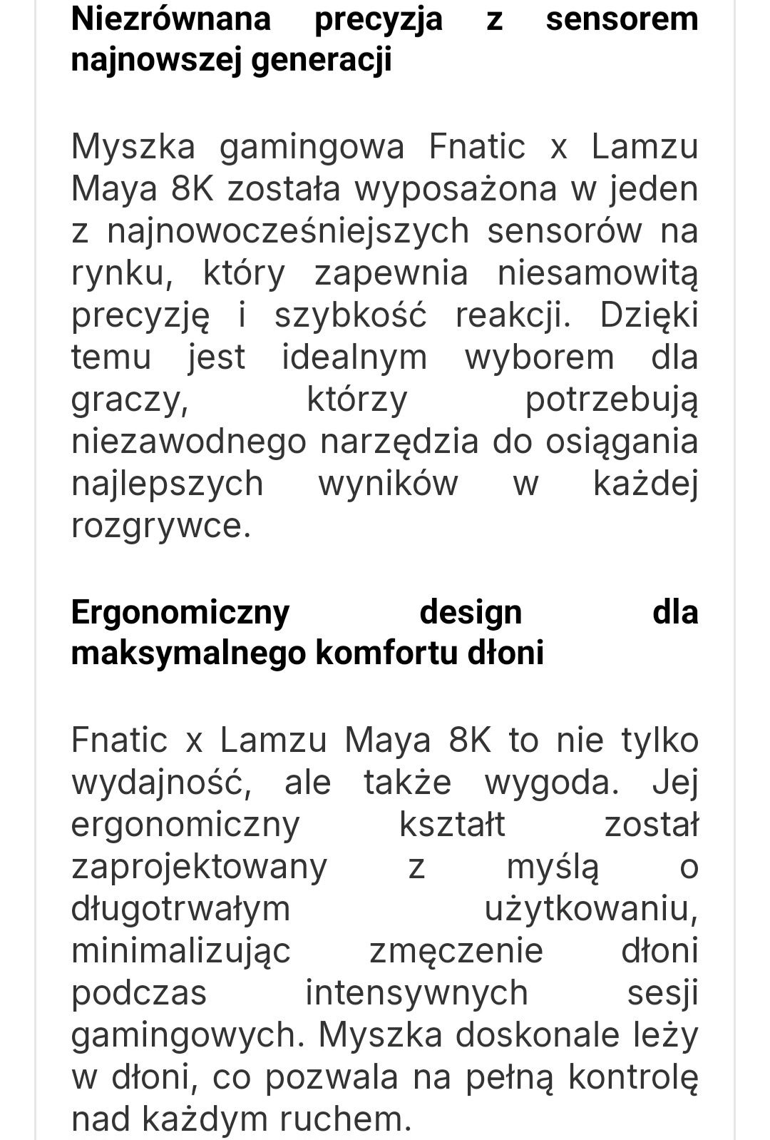 Lamzu Fnatic Maya X 8K Mysz do gier bezprzewodowa