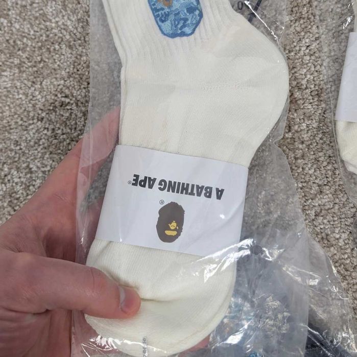 Шкарпетки Bape, носки Bape, носки бейп, шкарпетки бейп, білі, чорні