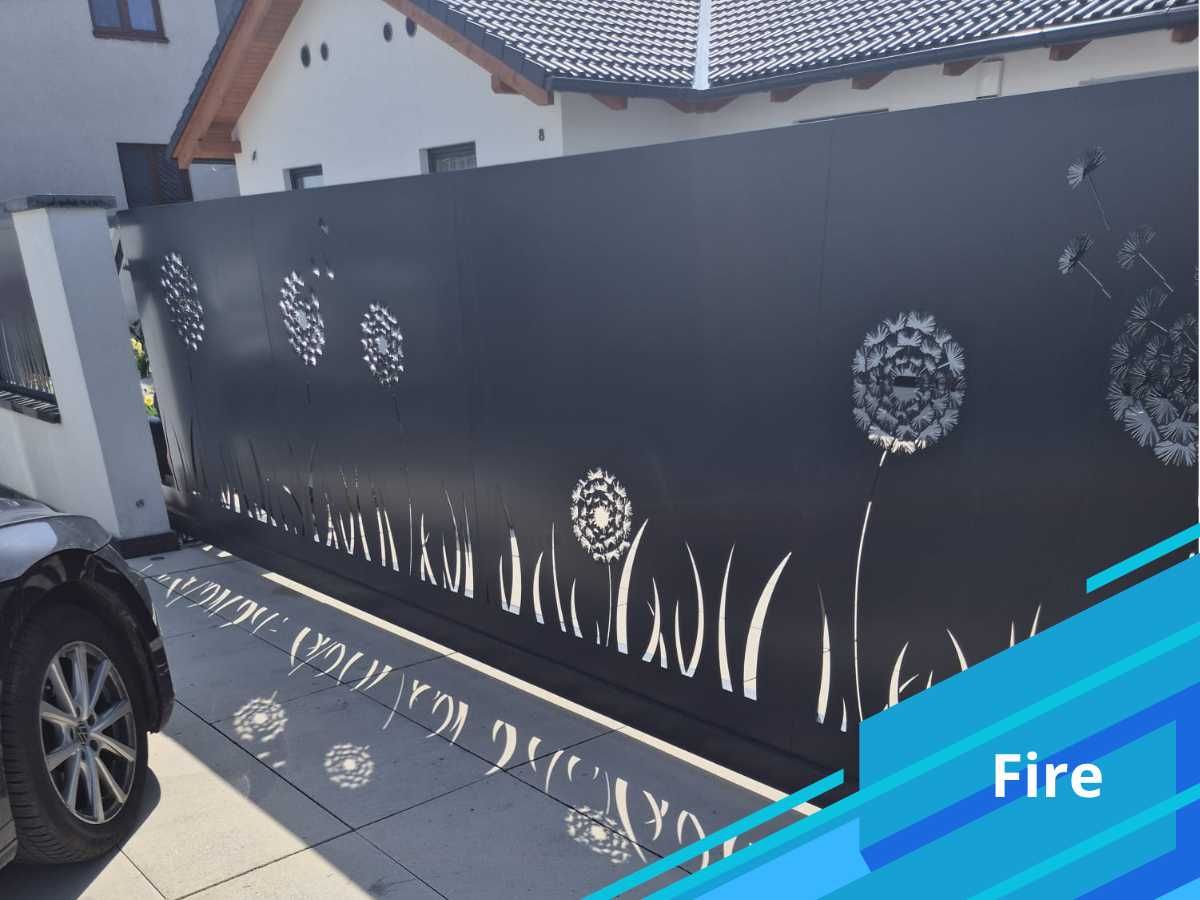 Nowoczesne ogrodzenie aluminiowe Euro Fences - model Blacha Pełna
