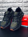Мужские стильные кроссовки puma хаки супер удобные кроссы пума