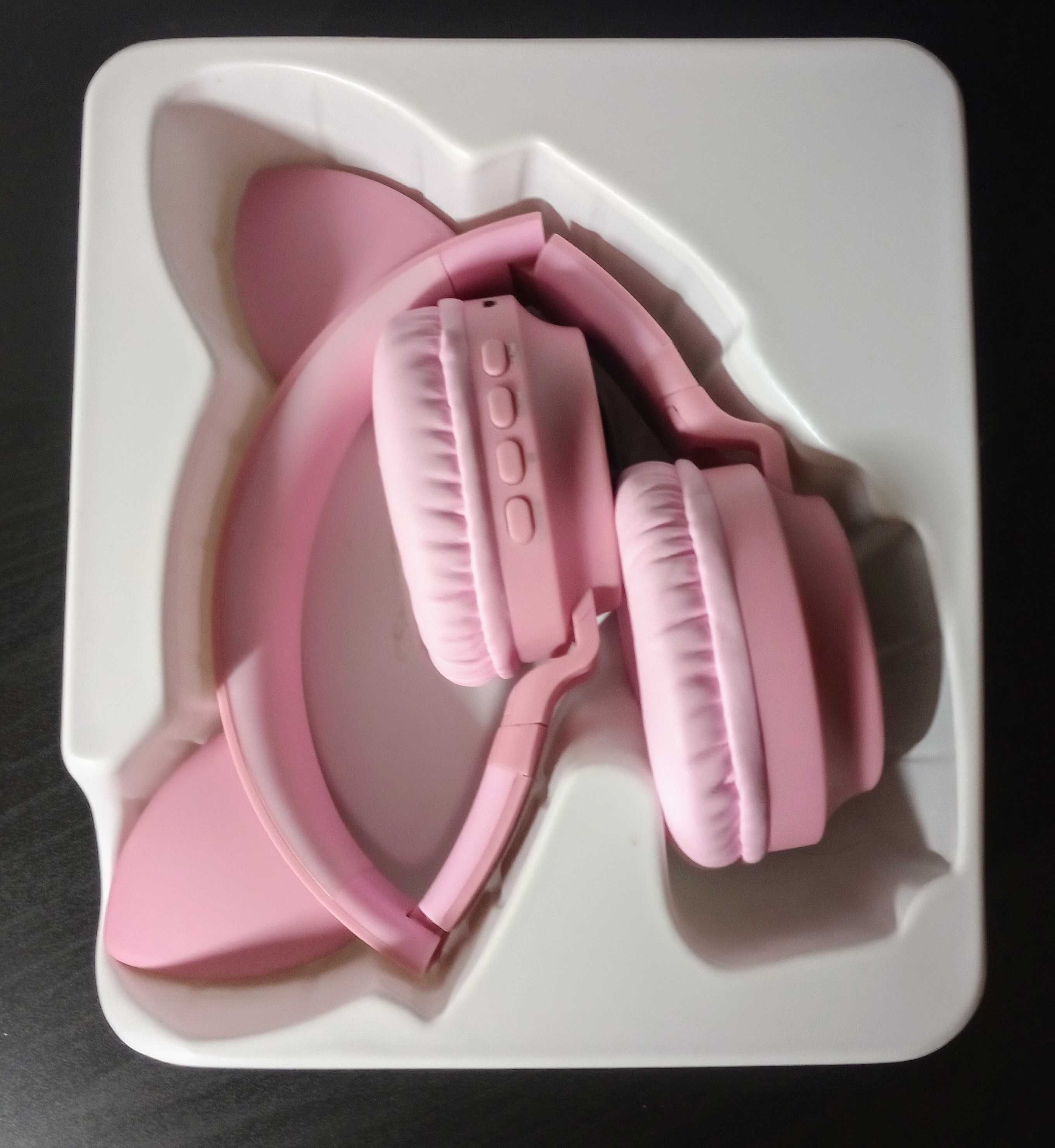 Дітячі Навушники Bluetooth Hoco Cat Ear W27 Рожеві