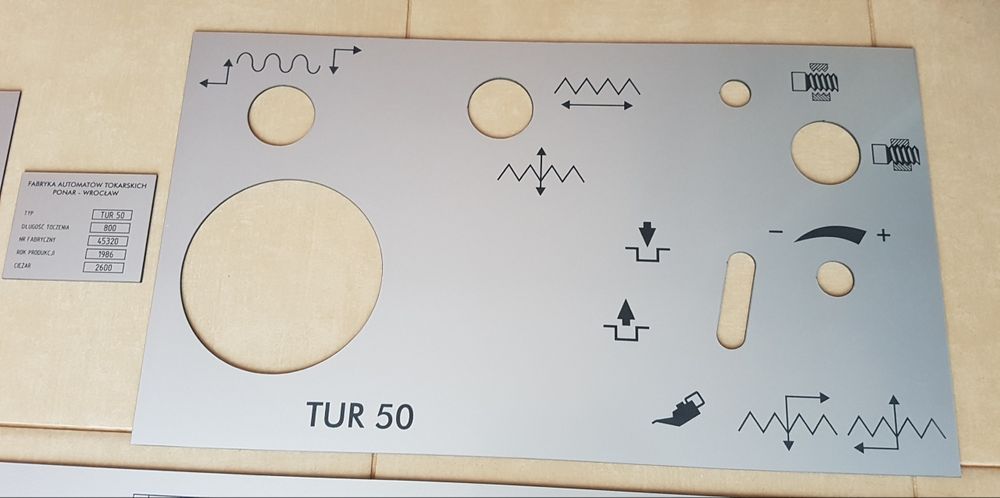 Tokarka TUR-50 Tabliczka Tabliczki Tabele Gwintów