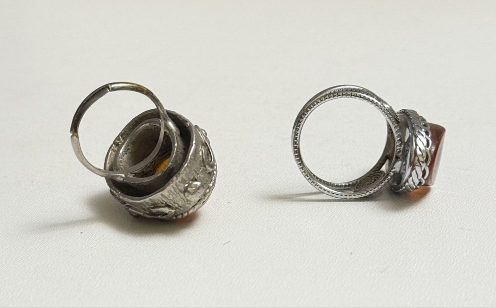 Stare pierścionki PRL retro vintage 2 sztuki zestaw