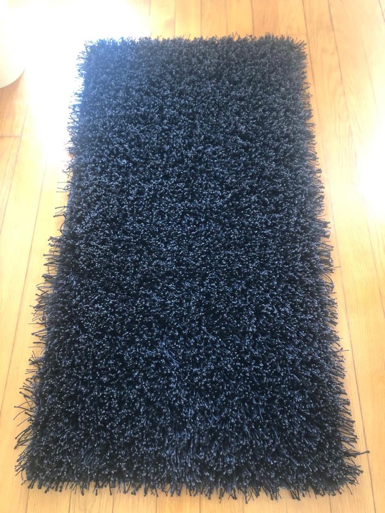 Conjunto 3 tapetes de pelo pretos