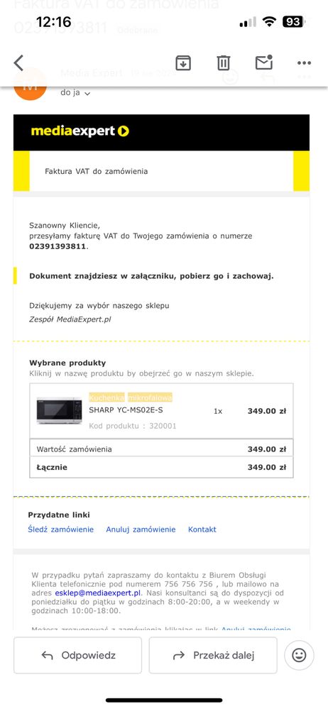 Mokrofalowka sharp rok gwarancji