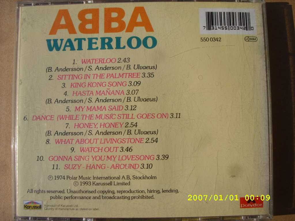 51. Plyta CD; ABBA--Waterloo , 1993 rok.