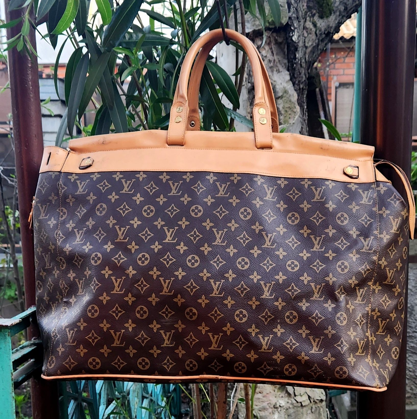 НАТУРАЛЬНАЯ КОЖА дорожная сумка Louis Vuitton LV, Франция 40х60 см