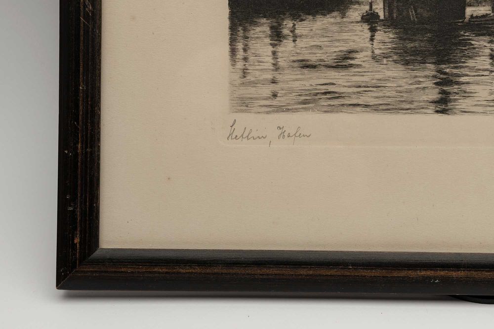 Hans Tiburtius, "Stettin, Hafen" ("Szczecin, Port"). Dedykacja.