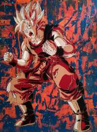 Son Goku pintura original em tela