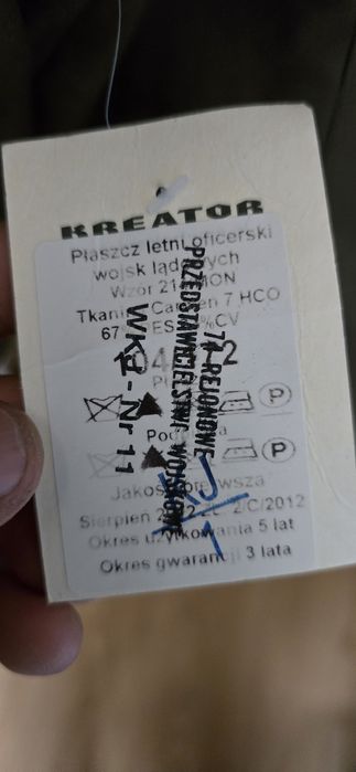 Płaszcz letni wojskowy oficerski z podpinką wz 214 mon wojsk lądowych