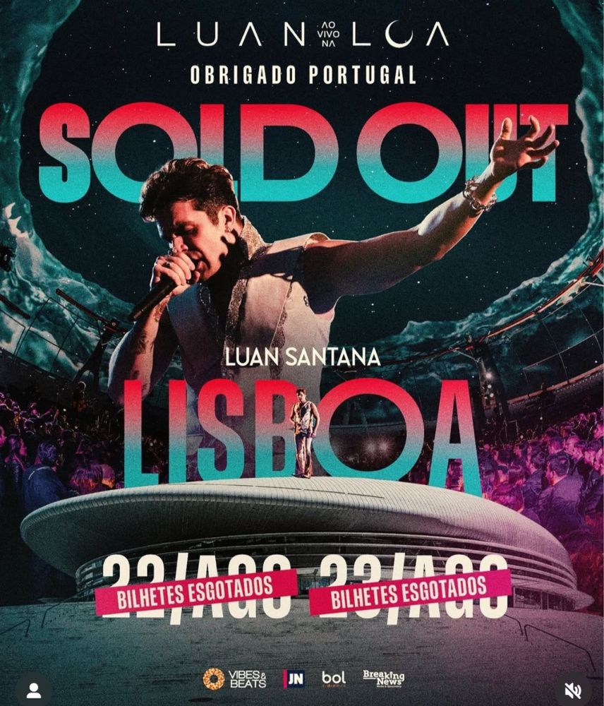 Dois bilhetes de mobilidade condicionada para Luan Santana
