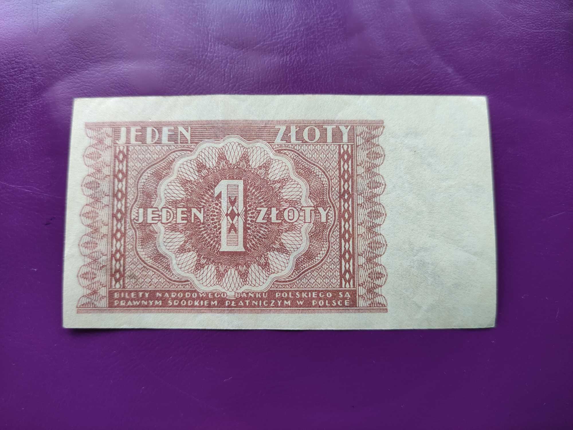 Banknot 1 złoty 1946 - bez nr. serii / Rzadkość / Okazja !