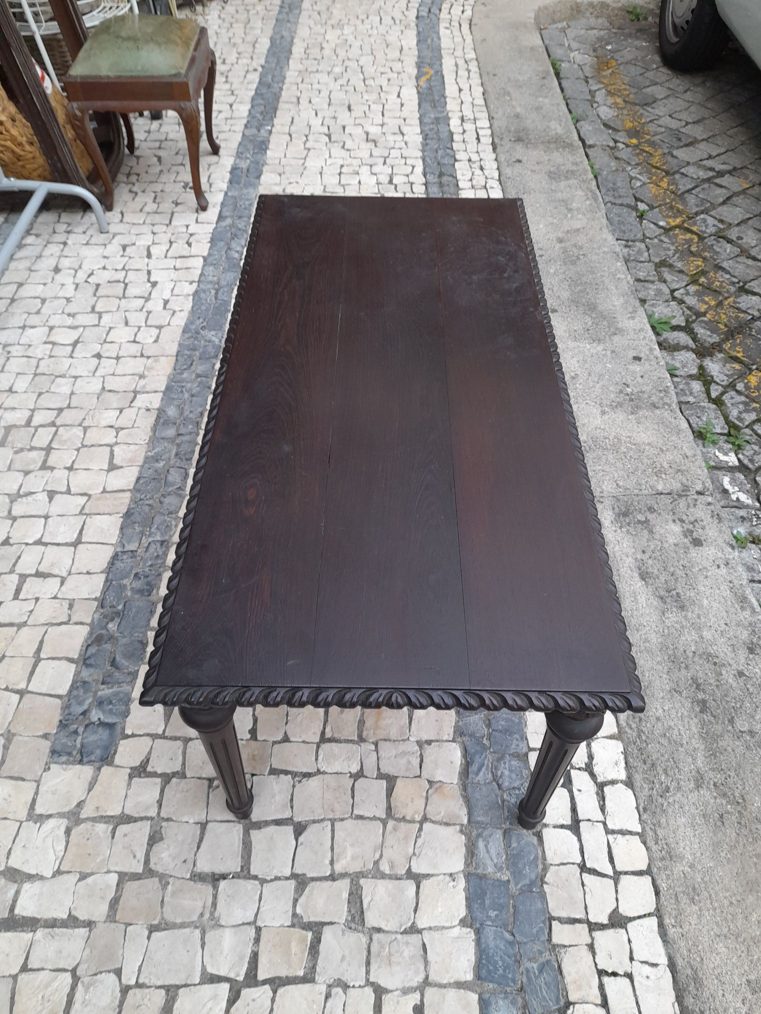 Mesa em Madeira com folheado quadrada - Mesa de centro ou apoio - TOP