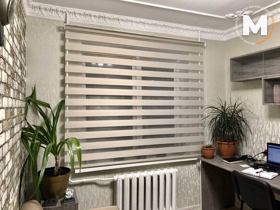 Рулонные шторы. Жалюзи день ночь. Тканевые ролеты с установкой на окна
