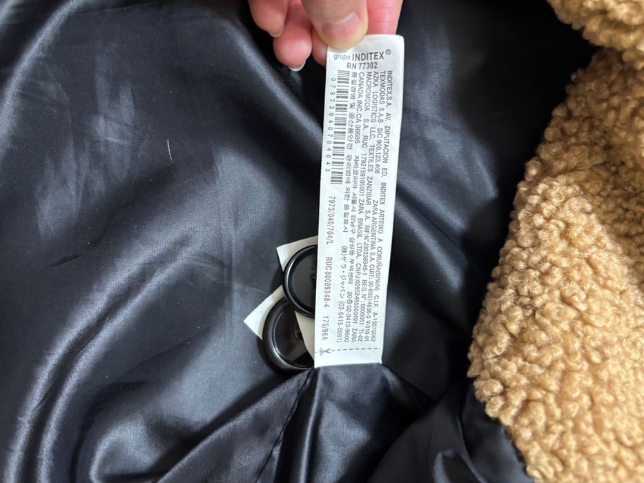 Шубка  Zara Тедді овчина L/40