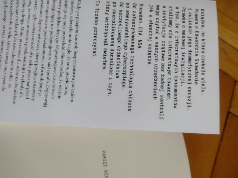 NOWA Edward snowden pamięć nieulotna książka