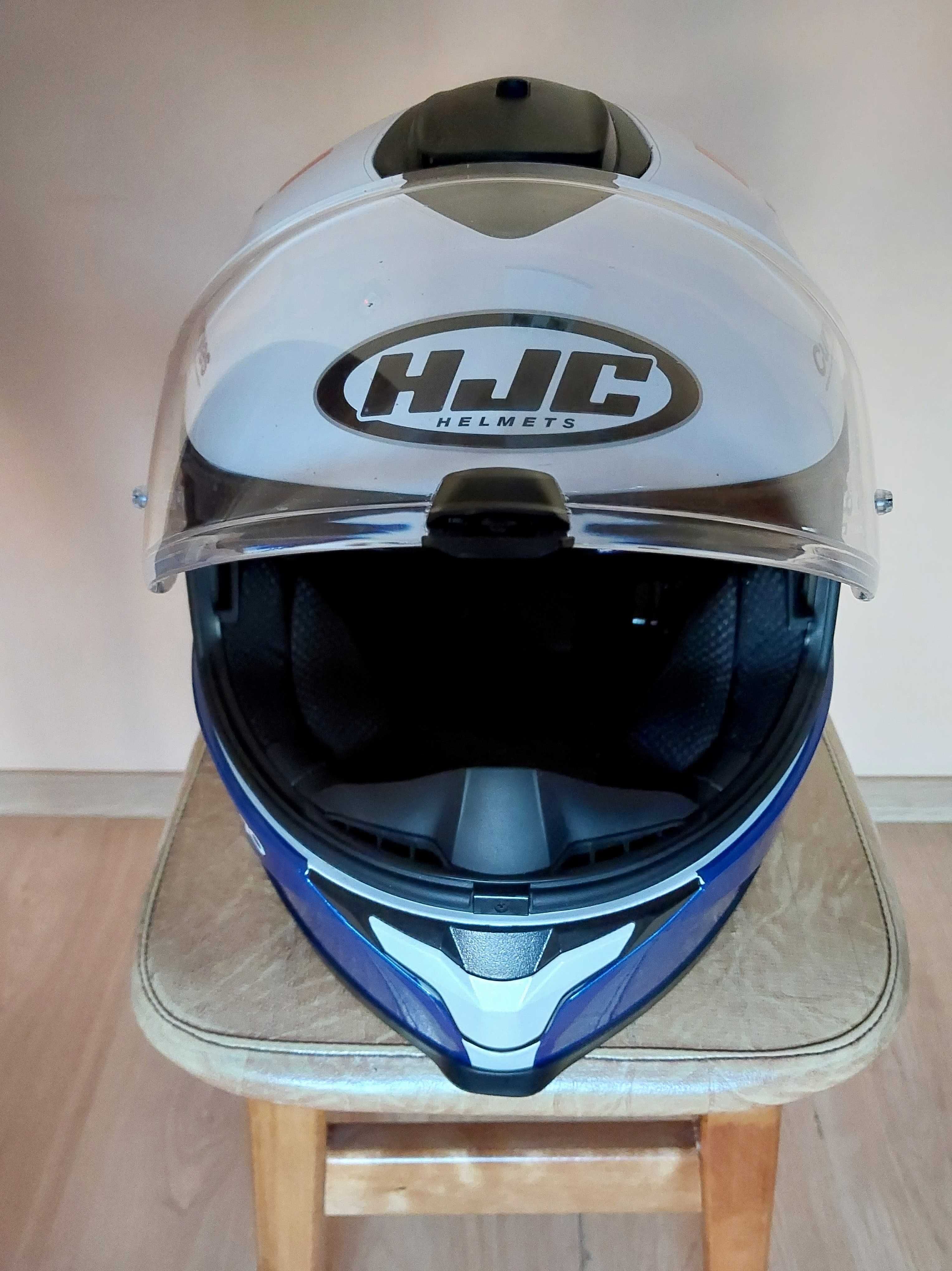 Kask motocyklowy HJC + warkocz + rękawiczki