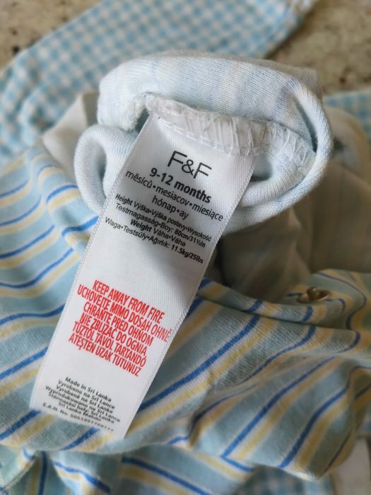 Piżamki pajacyki niebieski F&f 80