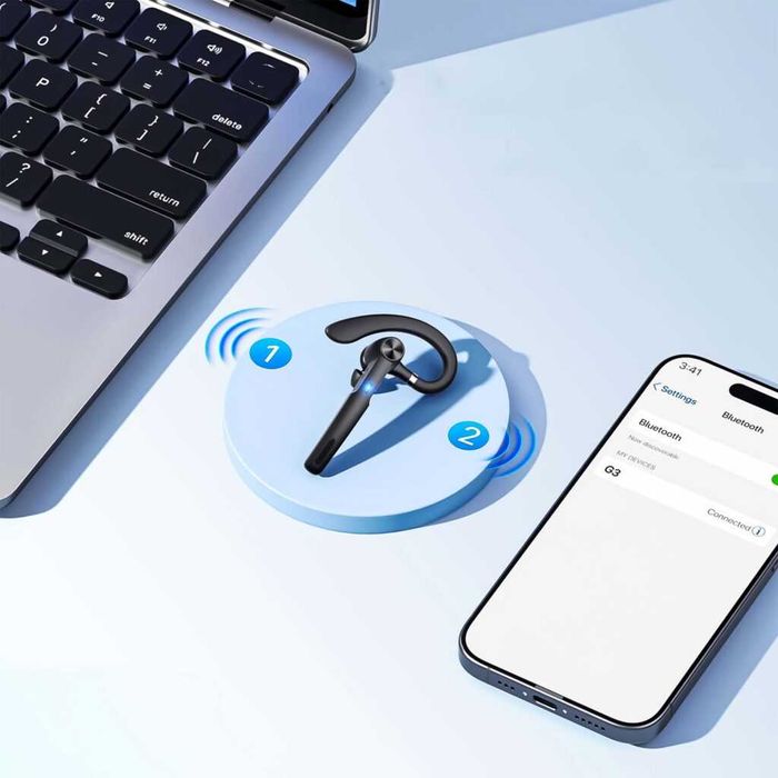 Regulowany Zestaw Słuchawkowy Bezprzewodowy z Etui Powerbank