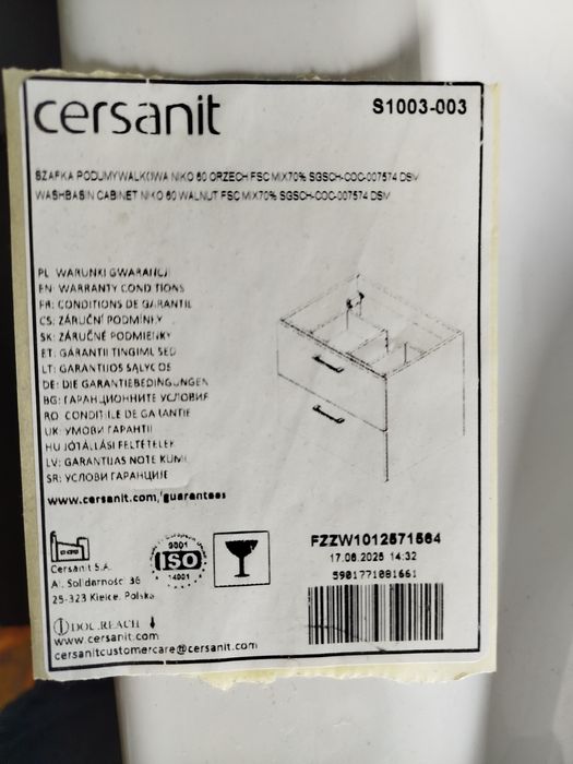 Szafka z umywalką Cersanit Niko 60