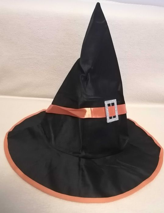 Kostium Halloween – poncho z dynią + kapelusz czarownicy