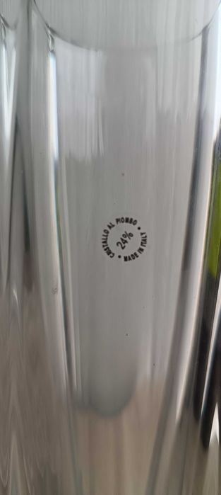 Jarra em cristal de chumbo e aplicação em prata 925 (made in Italy)