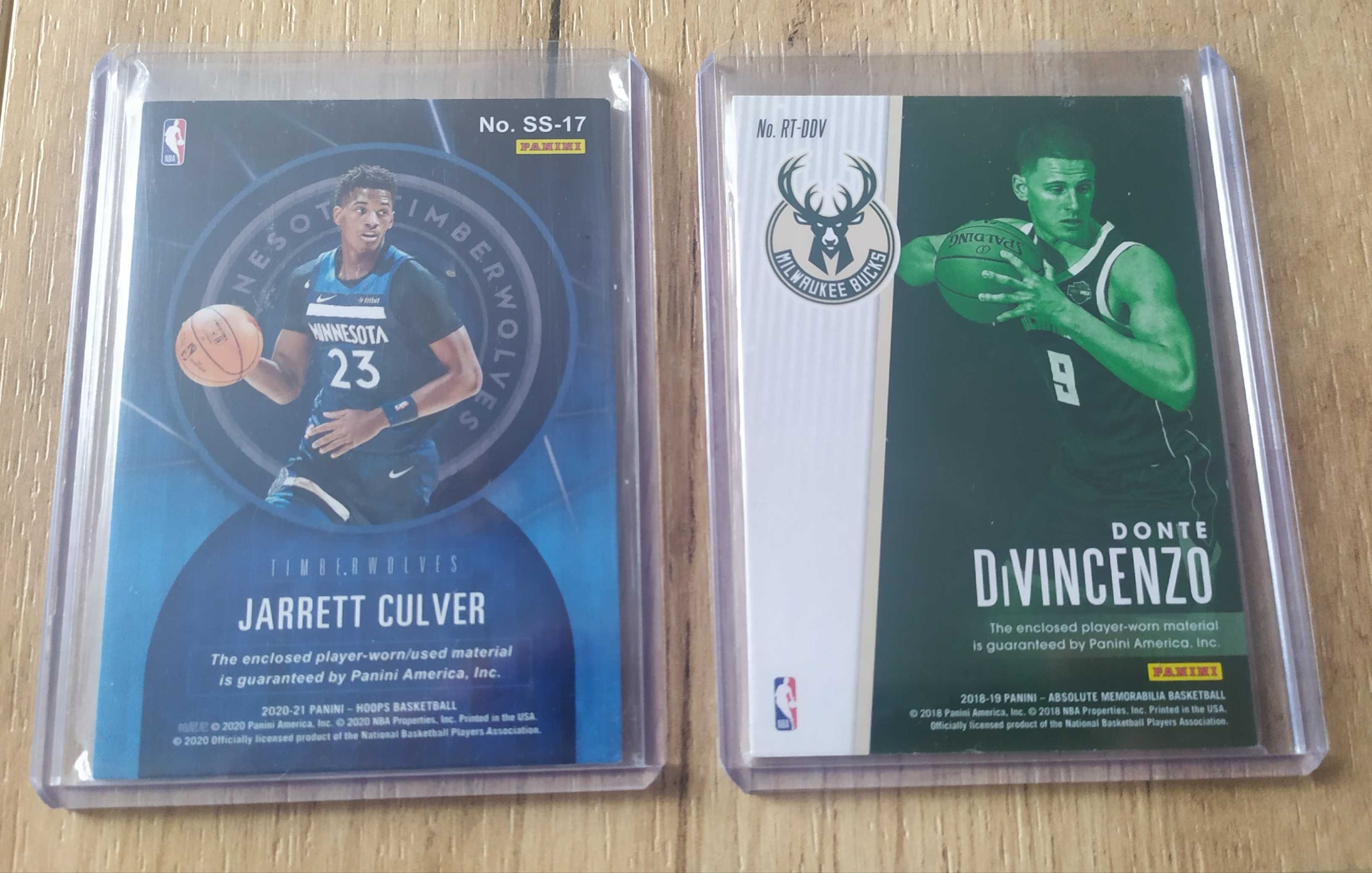 Karty Panini NBA, ROOKIE, z kawałkami koszulek