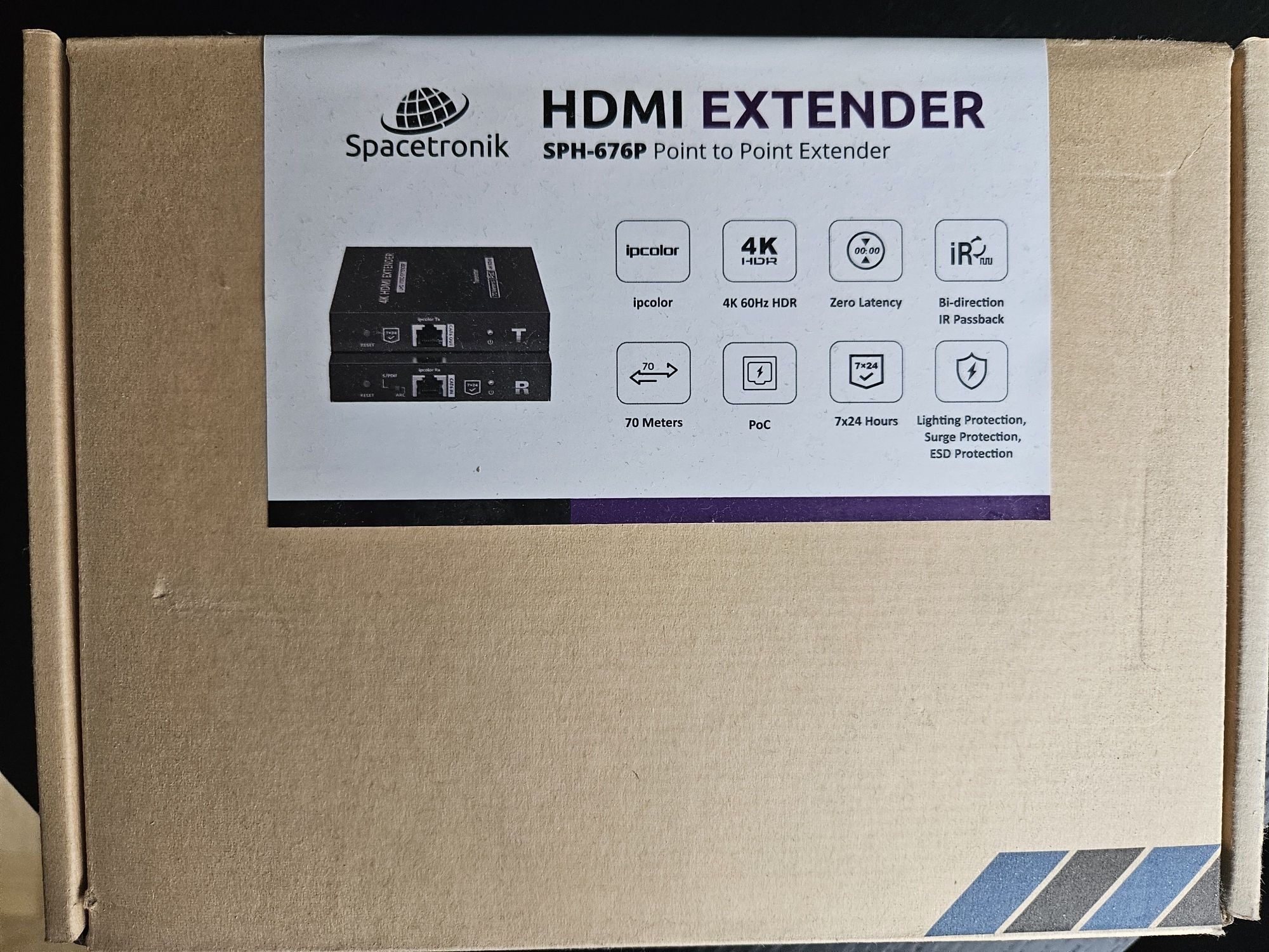 Konwerter sygnału HDMI na LAN SPH-676P 4K IPCOLOR Spacetronik