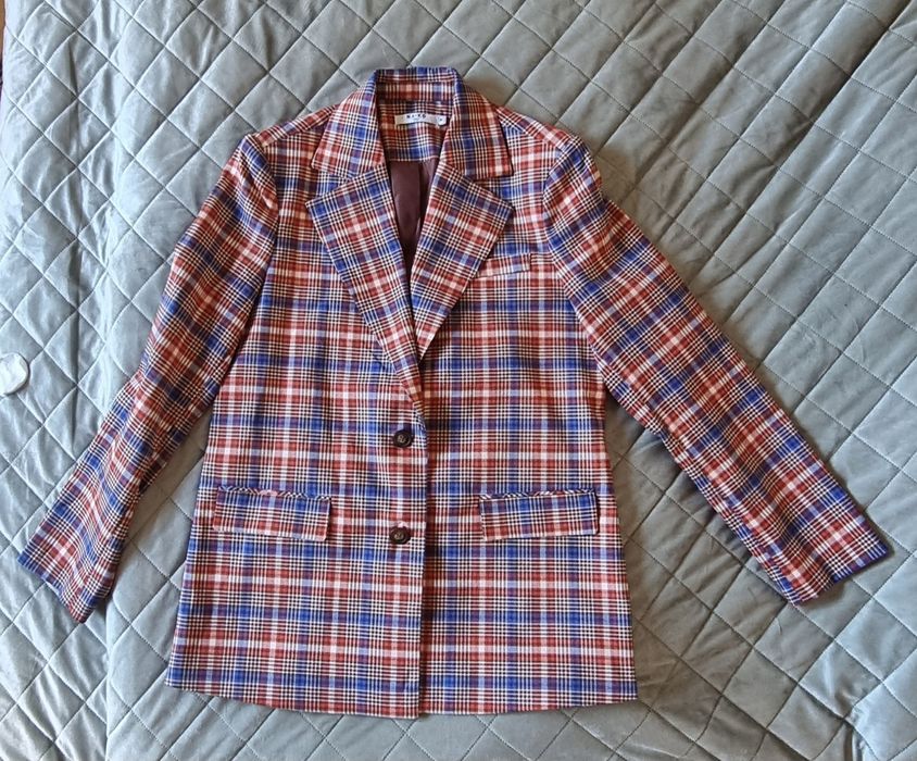 Marynarka damska w kratę NA-KD r. 36 38 i 40 – modny oversize vintage