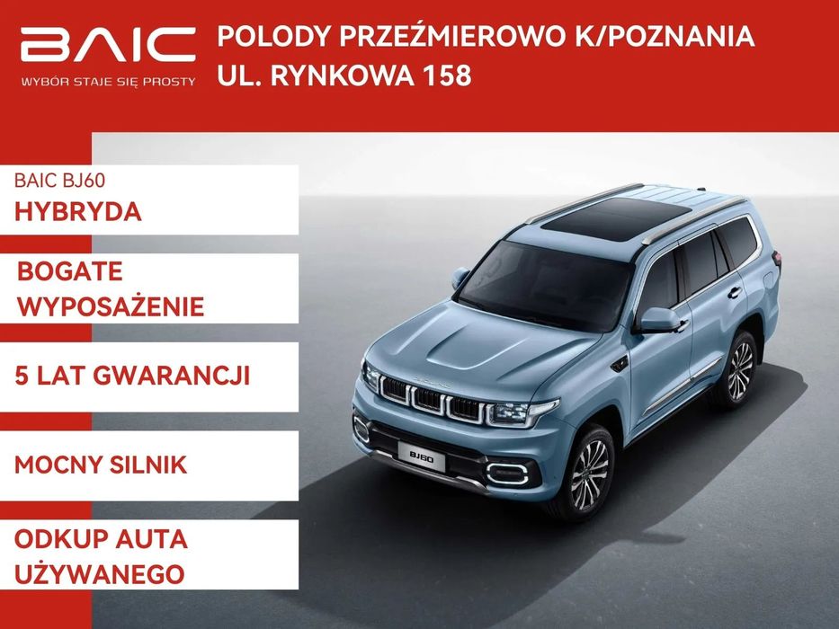 BAIC BJ60 Hybryda | 5 lub 7 osobowy | Panoramiczny dach | Wersja Exclusive Masaż