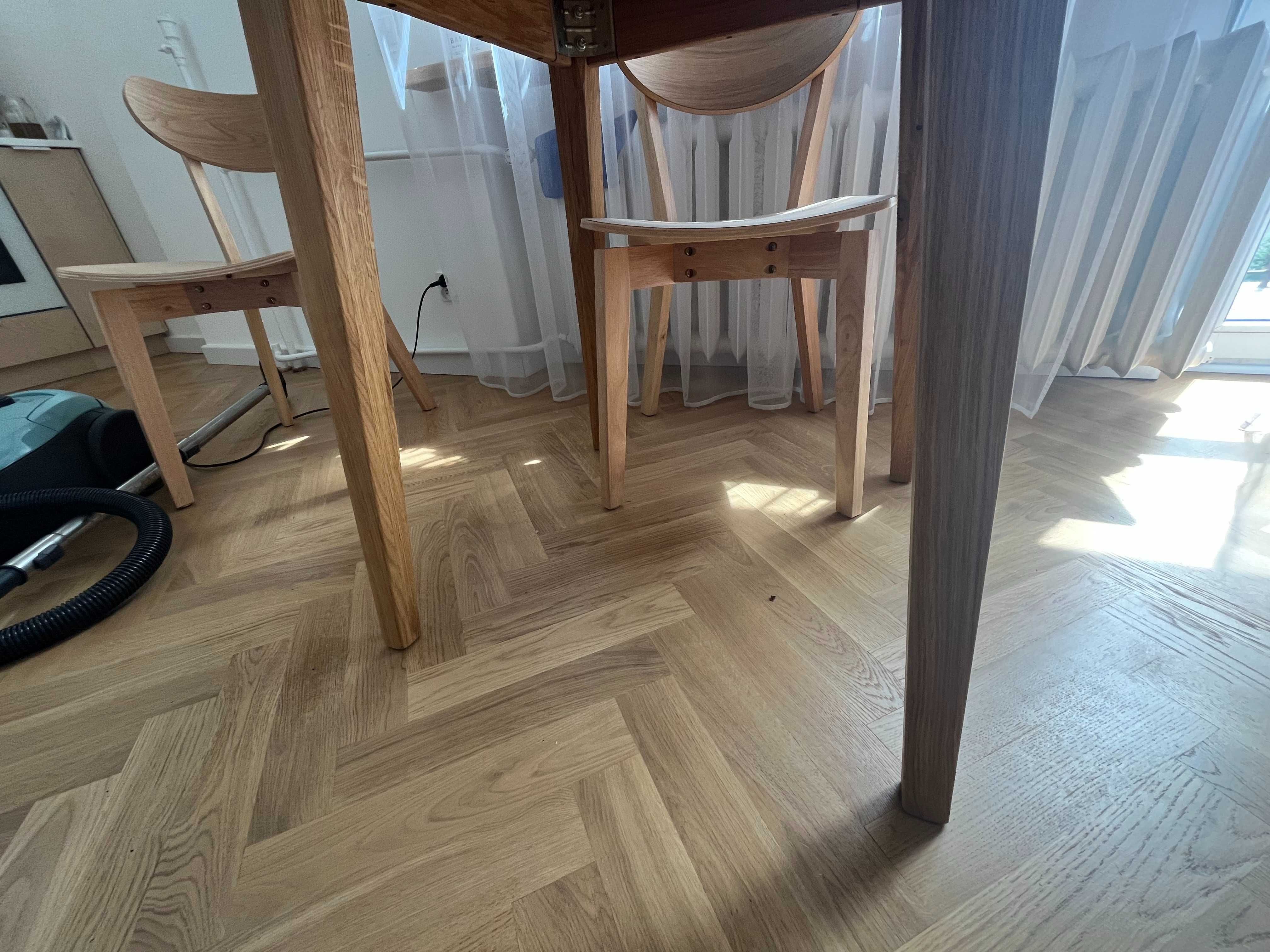 Stół dębowy okrągły 90 cm Orbetello, lite drewno, Meblekatmandu