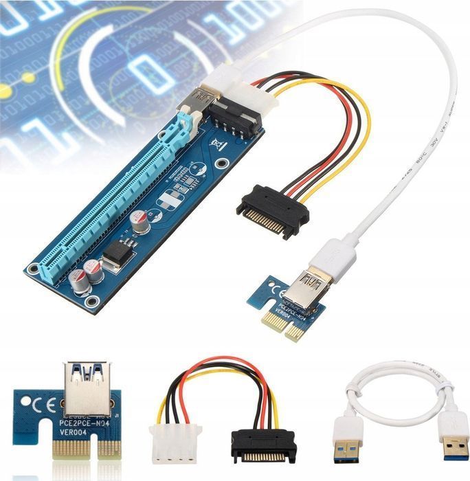 Riser Karta Rozszerzeń Karta Rozszerzająca PCI-E 16X USB 3.0 Elegiant
