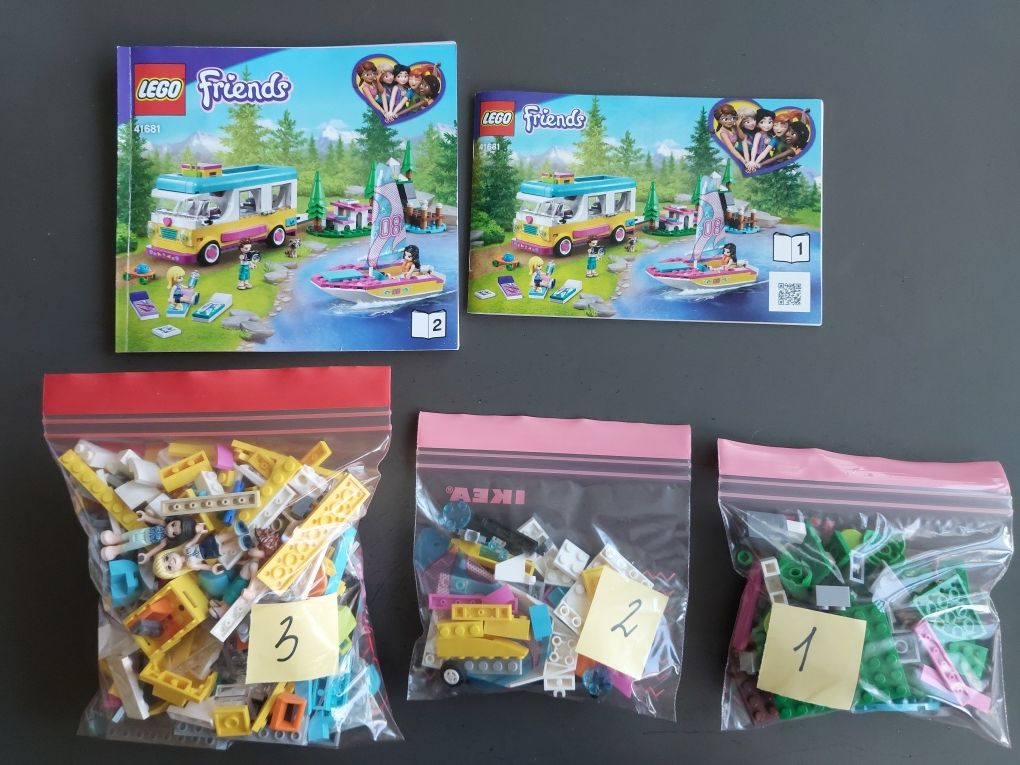 Lego Friends Leśny mikrobus i żaglówka 41681 + karton