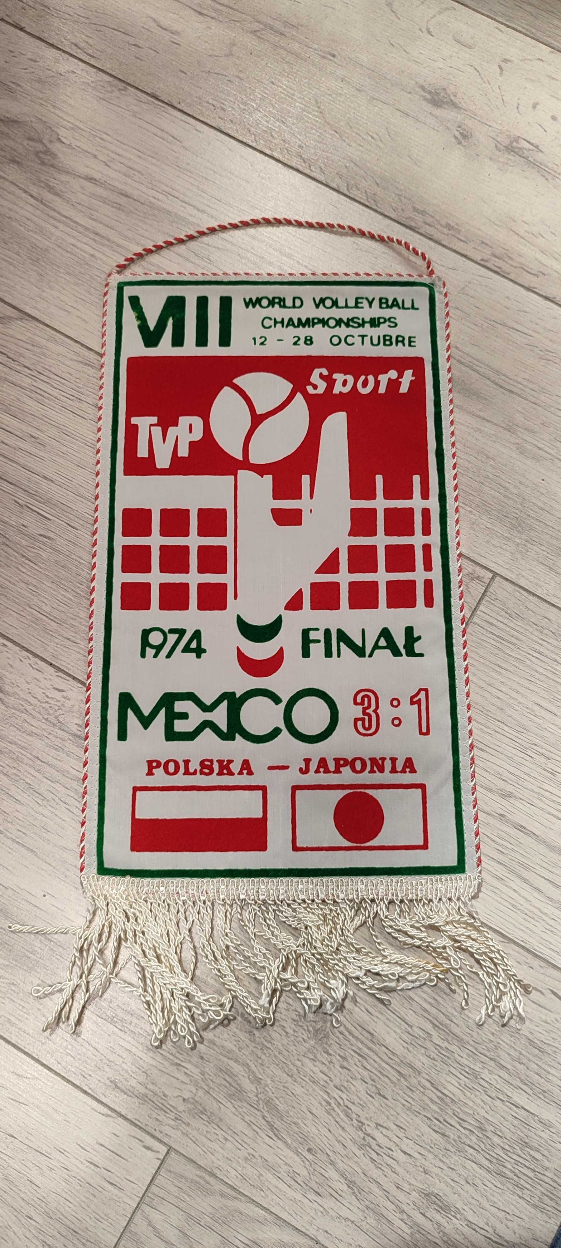 Proporczyk Mistrzostwa Świata w Siatkówce Meksyk 1974 rok