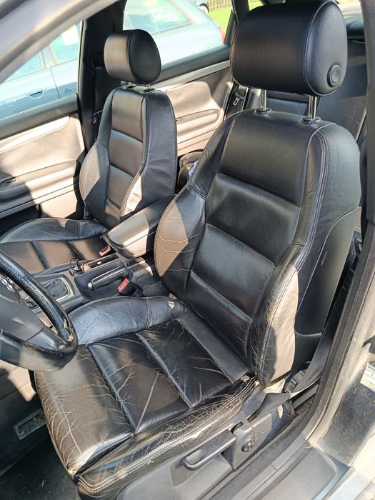Fotele Audi A4 B6 skóra kubełki grzane pompowane lędźwie