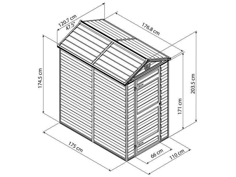 Schowek ogrodowy • Domek narzędziowy / Poliwęglan - Aluminium / NOWY