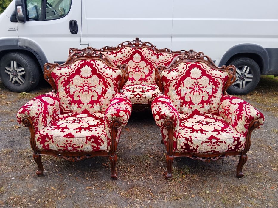 Piękny stylowy wypoczynek 3+1+1 Ludwik barok