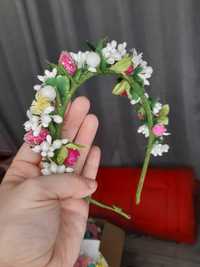 Весенний обруч ободок из цветов для волос / Донецк 200