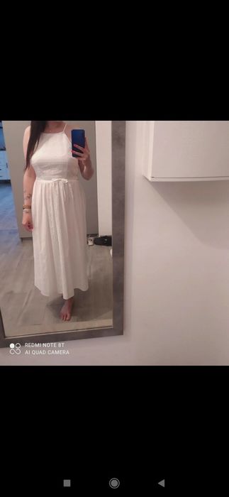 Sukienka biala boho reserved 40 wesele cywilny