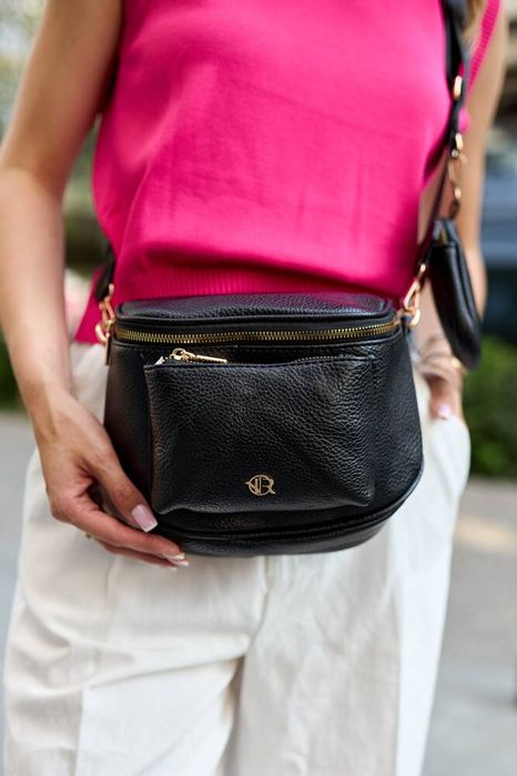 elegancka saszetka damska na ramię z dodatkową portmonetką - rovicky