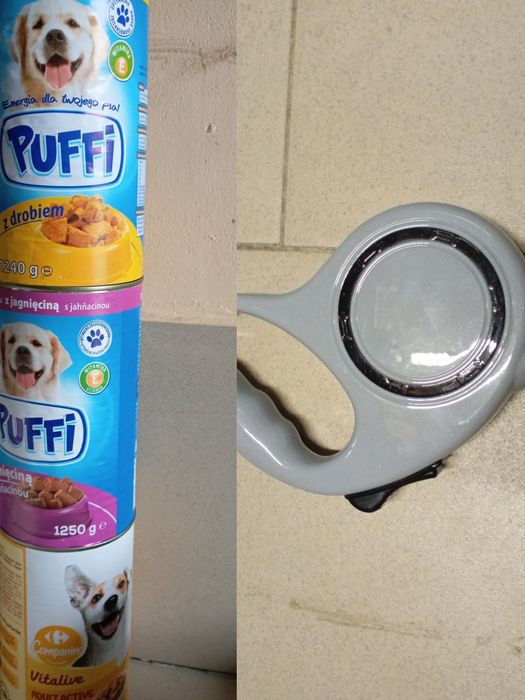 Karma dla psa i smycz