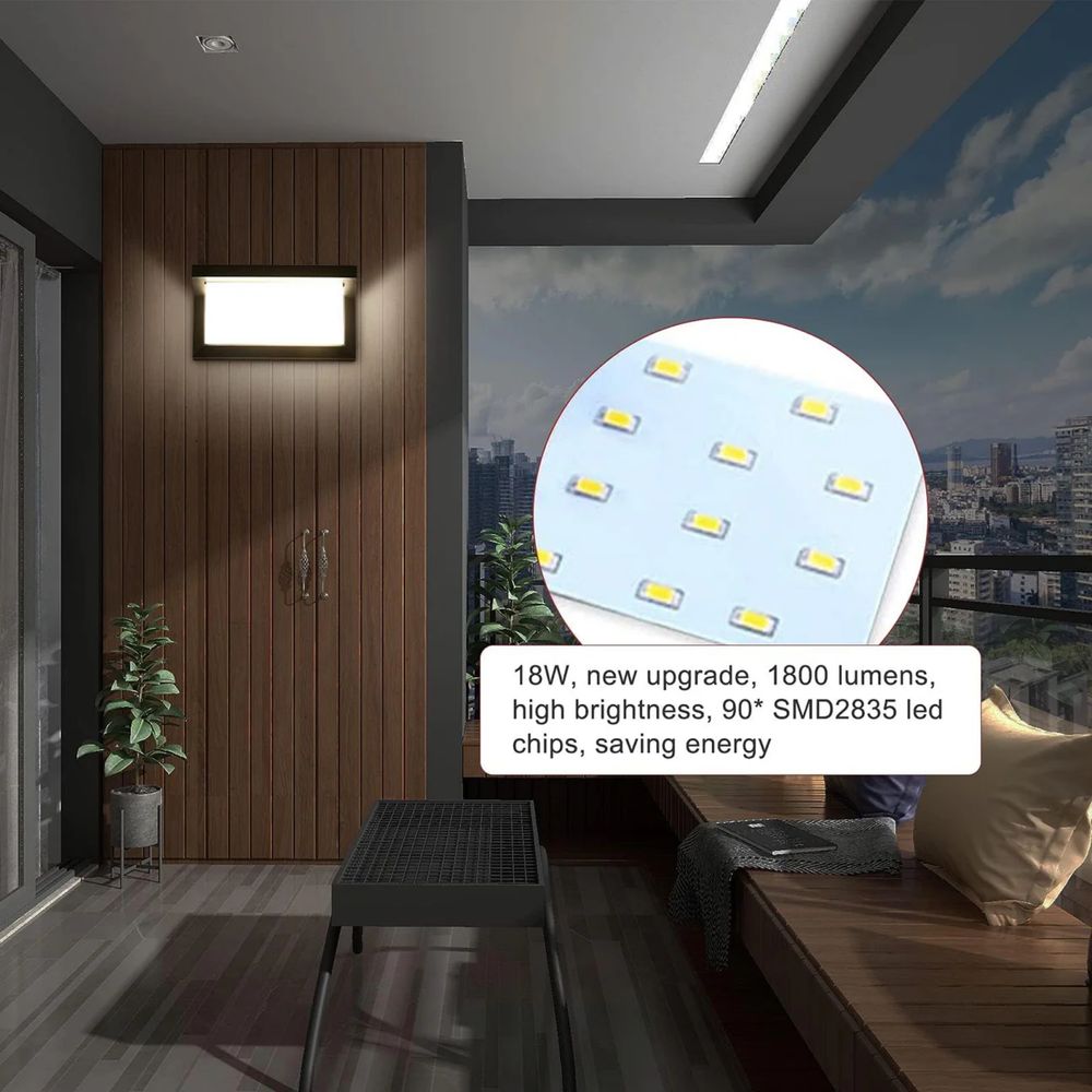 Kinkiet Zewnętrzny 18 W IP66 Wodoodporna Lampa Zewnętrzna