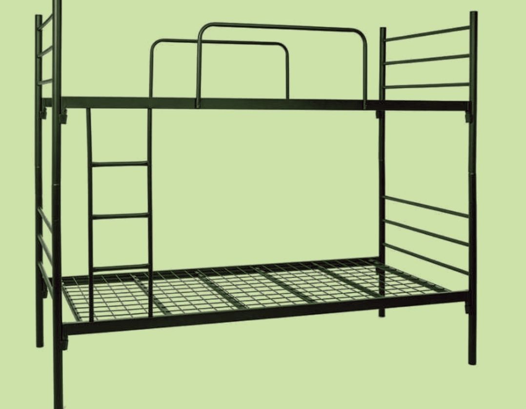Łóżko piętrowe metalowe czarne 90x200