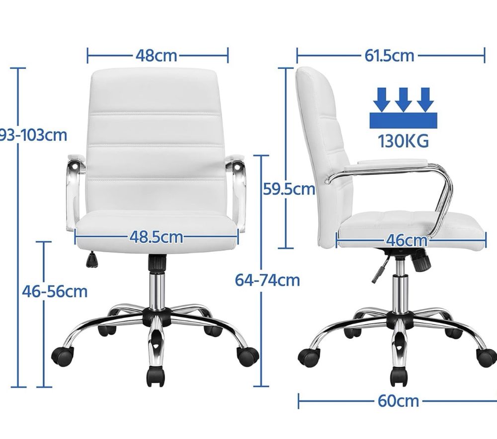 Krzesło biurowe ergonomiczne białe
