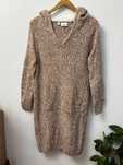 Długi dzianinowy sweter kapturem sukienka zimowa bluza BPC 40 42 L XL