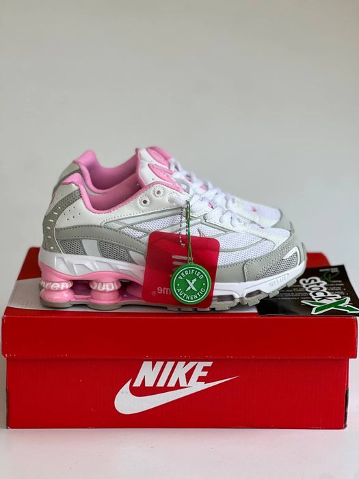АКЦІЯ! Кросівки Nike Shox Ride 2 SP x Supreme White/Grey /Pink | 37-40