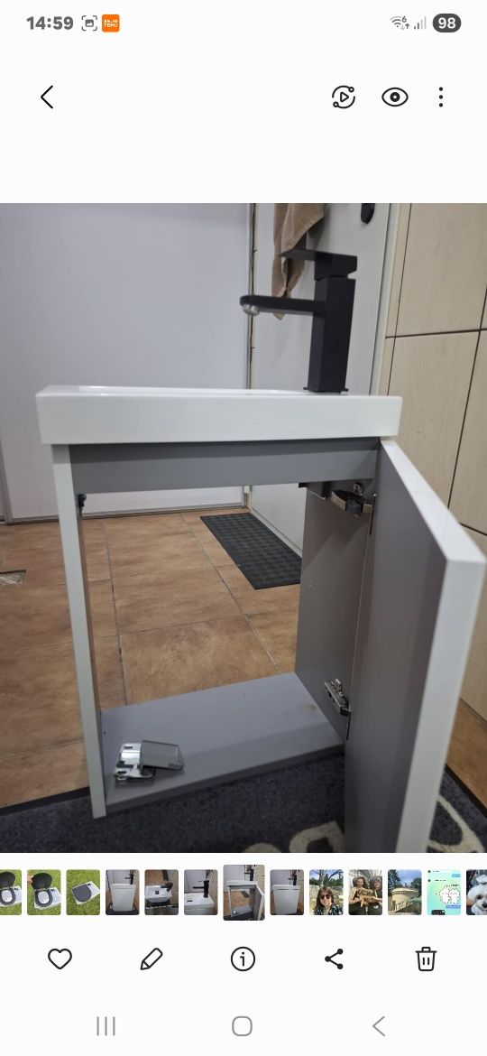 szafka wąska z umywalka