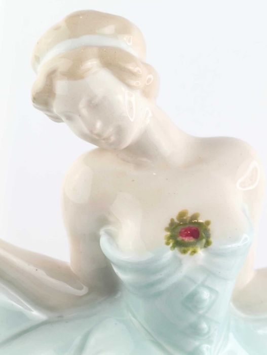 Figurka tancerki Art deco, Czechosłowacja okres międzywojenny 31 cm